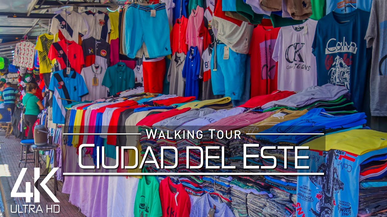 【4K 60fps】🇵🇾 VIRTUAL WALKING TOUR: 🚶 «Ciudad del Este - Paraguay 2021» 🎧 Street Sounds 📺 2160p TV
