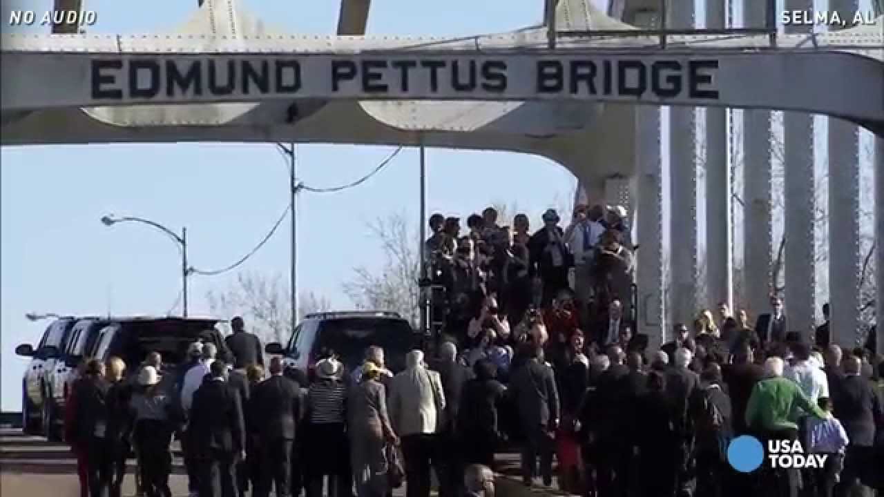 Watch Obama walk across Edmund Pettus Bridge in Selma