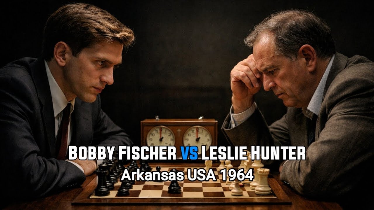 Bobby Fischer vs Leslie Hunter. Arkansas, USA 1964