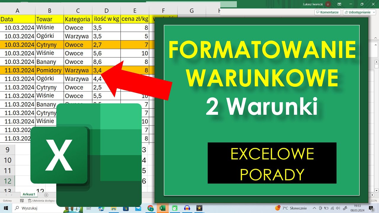 Excel Formatowanie Warunkowe Dwa Warunki