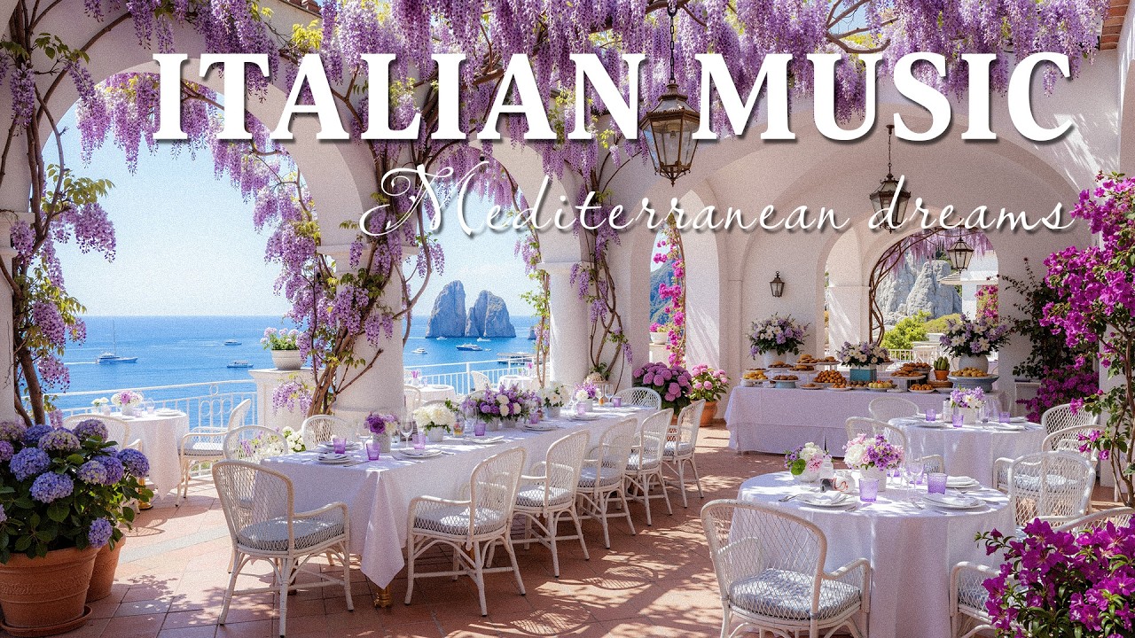 🎶 Italian Vibes & Mediterranean Music 🎶 2+ Hours Scenic Amalfi Coast & Lake Como Stunning 4K