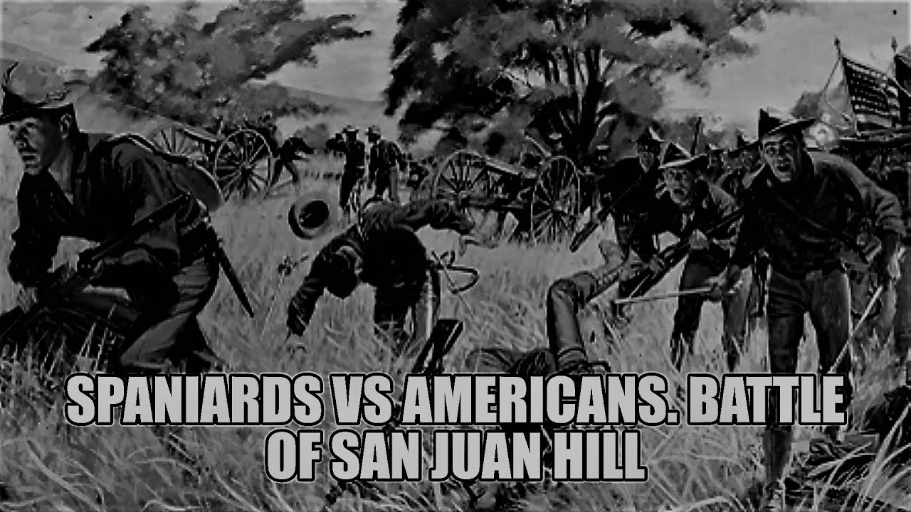 Spaniards against Americans. Battle of San Juan Hill - Teddy Roosevelt won