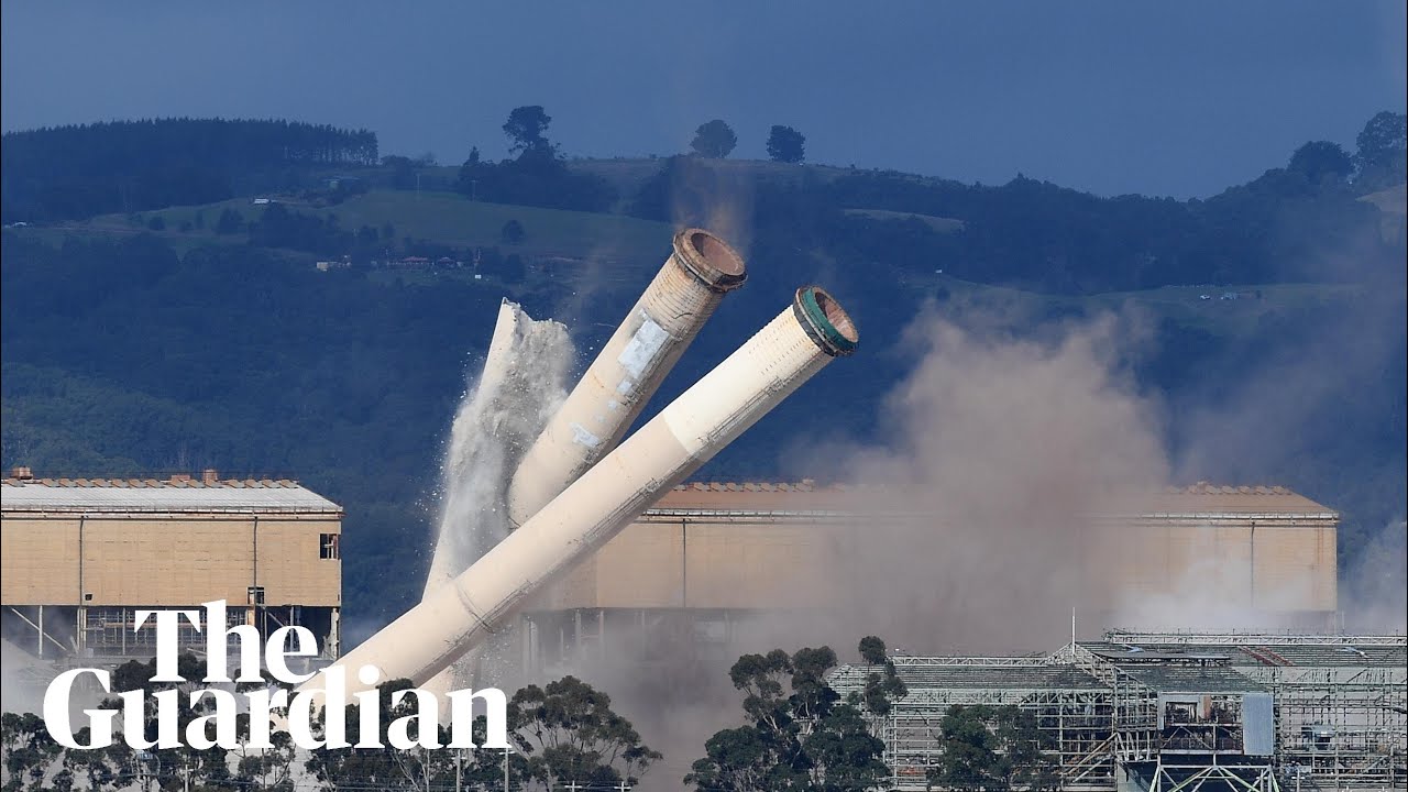 Hazelwood power station chimneys demolished