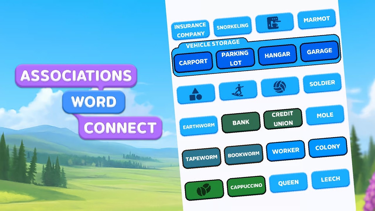 Associations Word Connect Gameplay | Word Big Brain Game