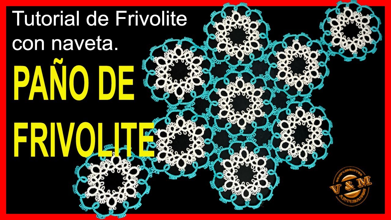 🧵PAÑO DE FRIVOLITE HECHO CON CIRCULOS🧶