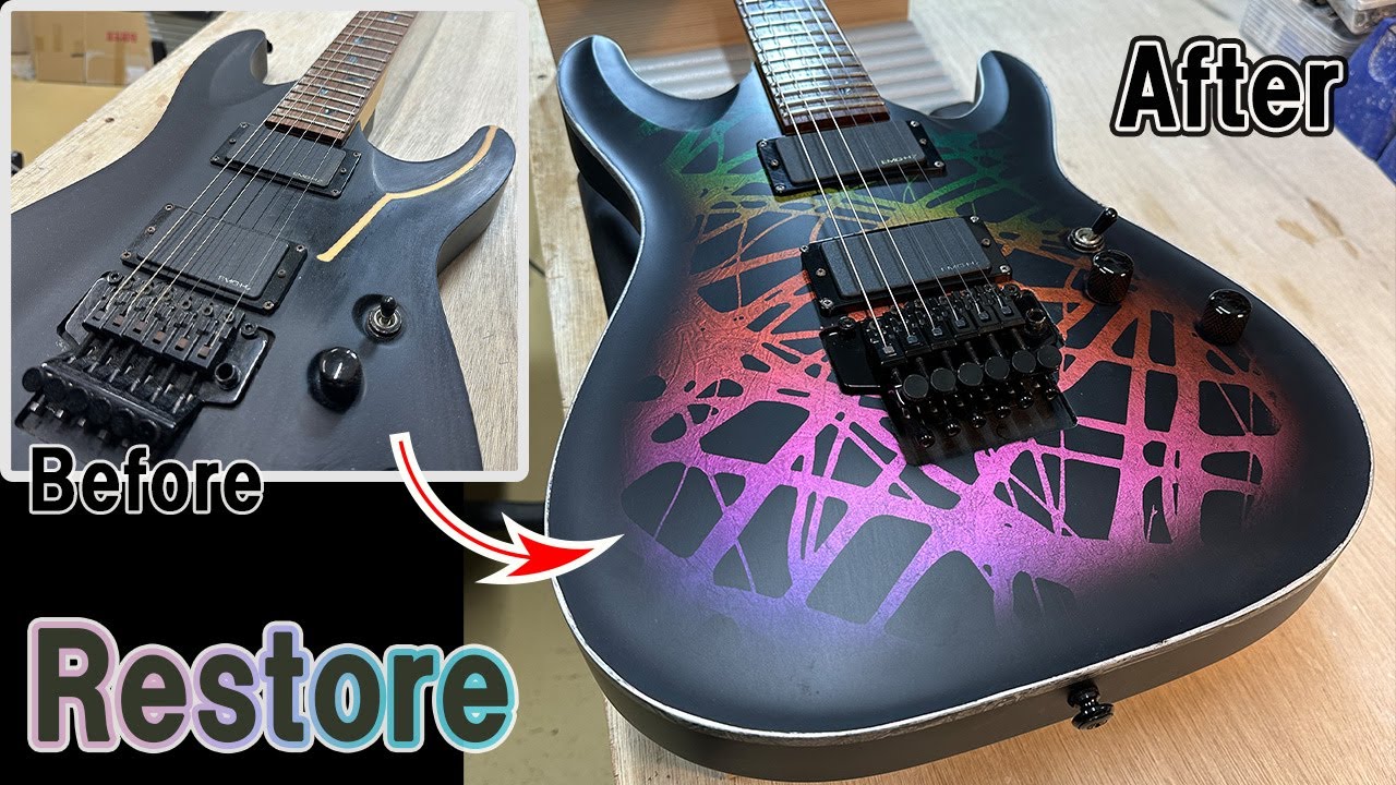ギターレストア　ラップ＆スプラッシュ塗装［SCHECTER Damien FR］
