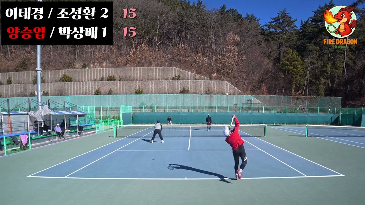 양산 불용테니스 [이태경, 조성환 VS 박상배, 양승엽] 지신부 입상자들의 경기