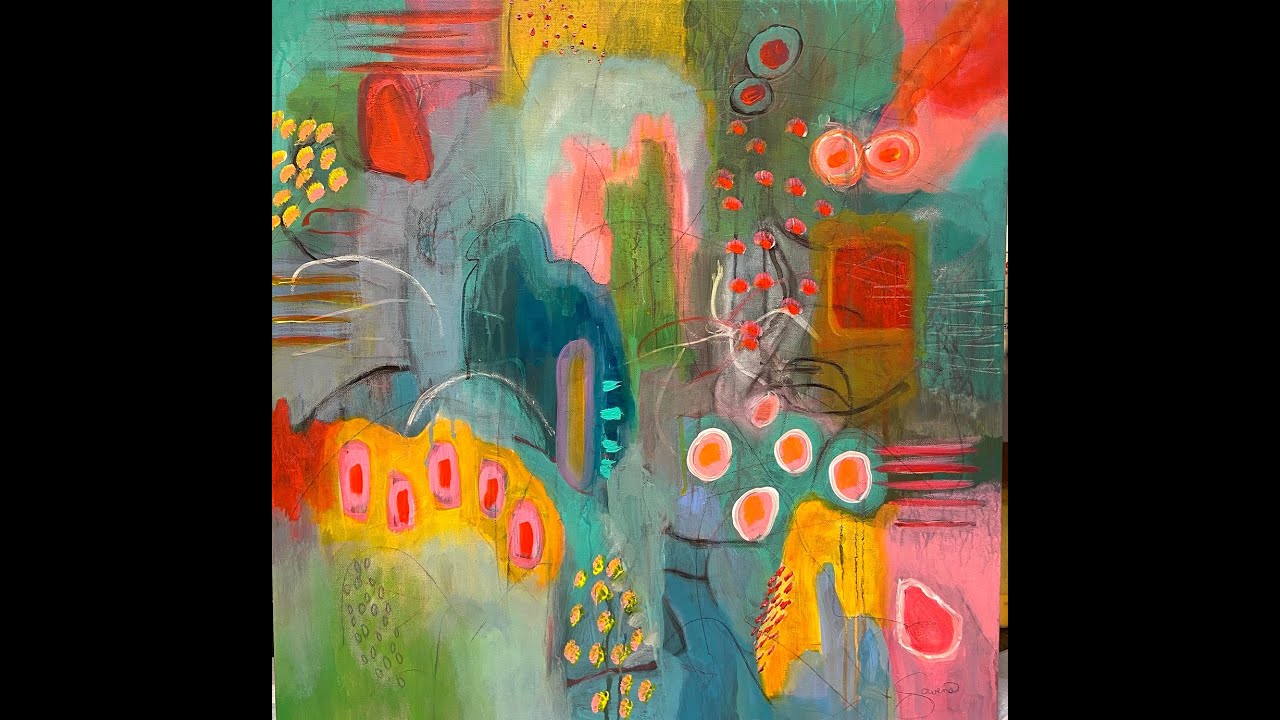 CREATING ABSTRACT ART/ My First Intuitive Painting- from start to finish