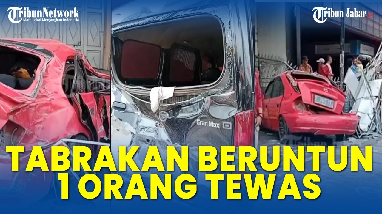 BREAKING NEWS!! Tabrakan Beruntun di Jatinangor Sumedang, Sedan Ringsek, Seorang Tewas