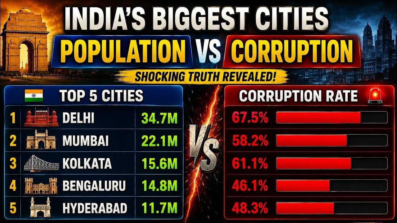 India Cities: Population vs Corruption (2026) | Top 50