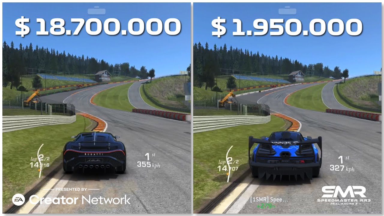 Real Racing 3 Bugatti La Voiture Noir vs McLaren Senna GTR