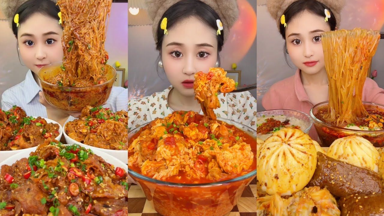 ASMR EATING SPICY AND HOT Korean Noodles 먹방 | Chinese Spicy Food ASMR 중국먹방 | ASMR Eating Video
