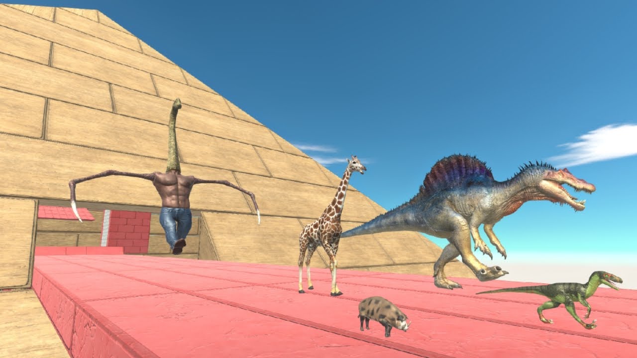 DEADLY DUO PYRAMID!! ESCAPEA FROM BRACHIOSAURUS HUMAN!! - Animal Revolt Battle Simulator