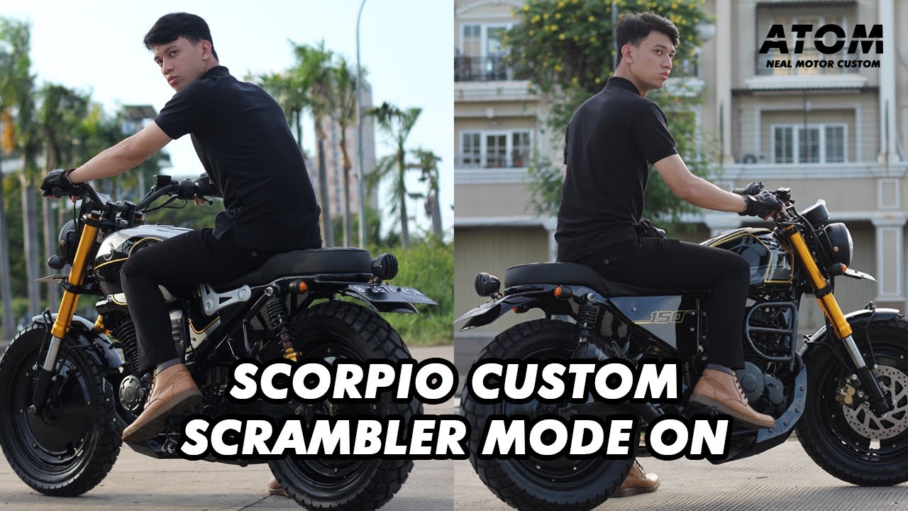 INTIP MOTOR BYSON DAN SCORPIO JADI SCRAMBLER!! | ATOM | Neal Motor Custom