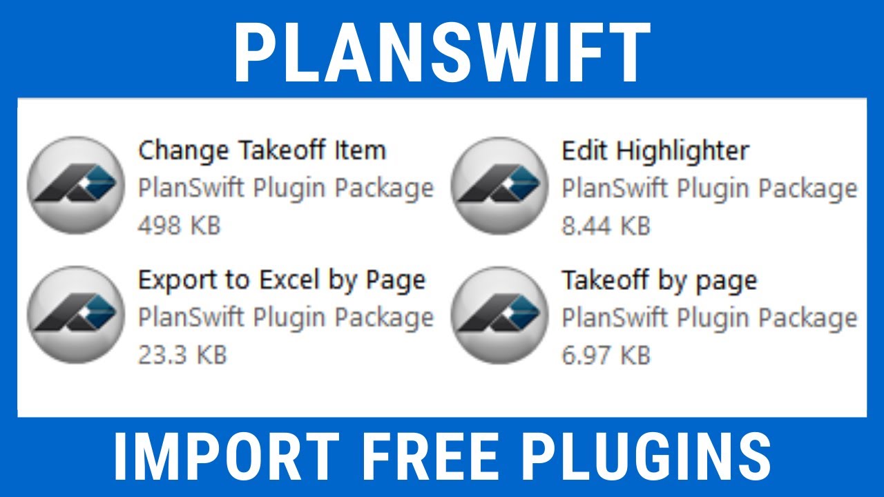 Planswift 10 | FREE Plugins | Change item Type | Export to Excel | Earthwork Pro