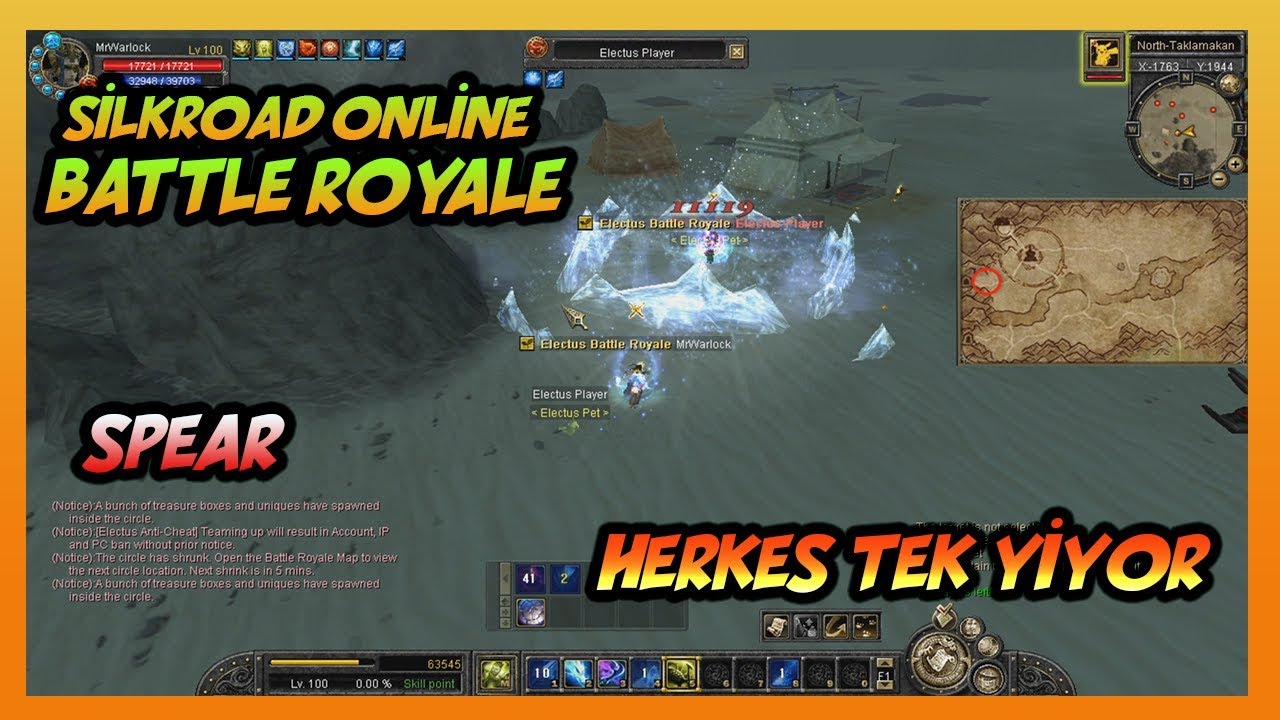 SİLKROAD ONLİNE BATTLE ROYALE - HERKES TEK YİYOR SPEAR KRAL [ 100 CAP ]