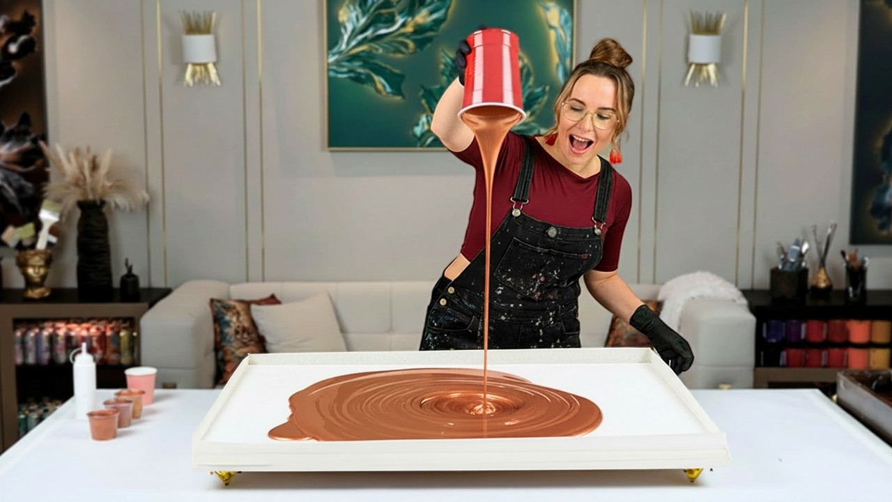 Too MUCH COPPER? 😳 Watch How This Bold Dutch Pour Went From Risky to Gorgeous 🧡 Abstract Fluid Art