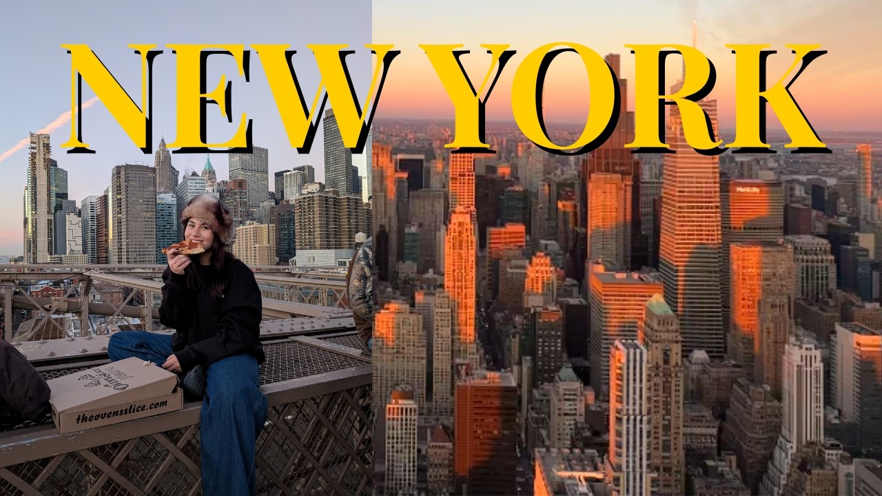 doing everything in new york (brooklyn bridge at sunrise, empire state, ice skating at rockerfeller)