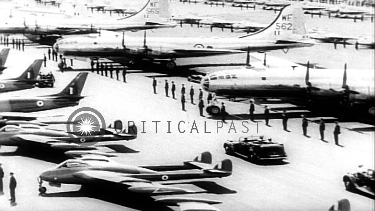 Royal Air Force passes in Coronation Review for Queen Elizabeth HD Stock Footage
