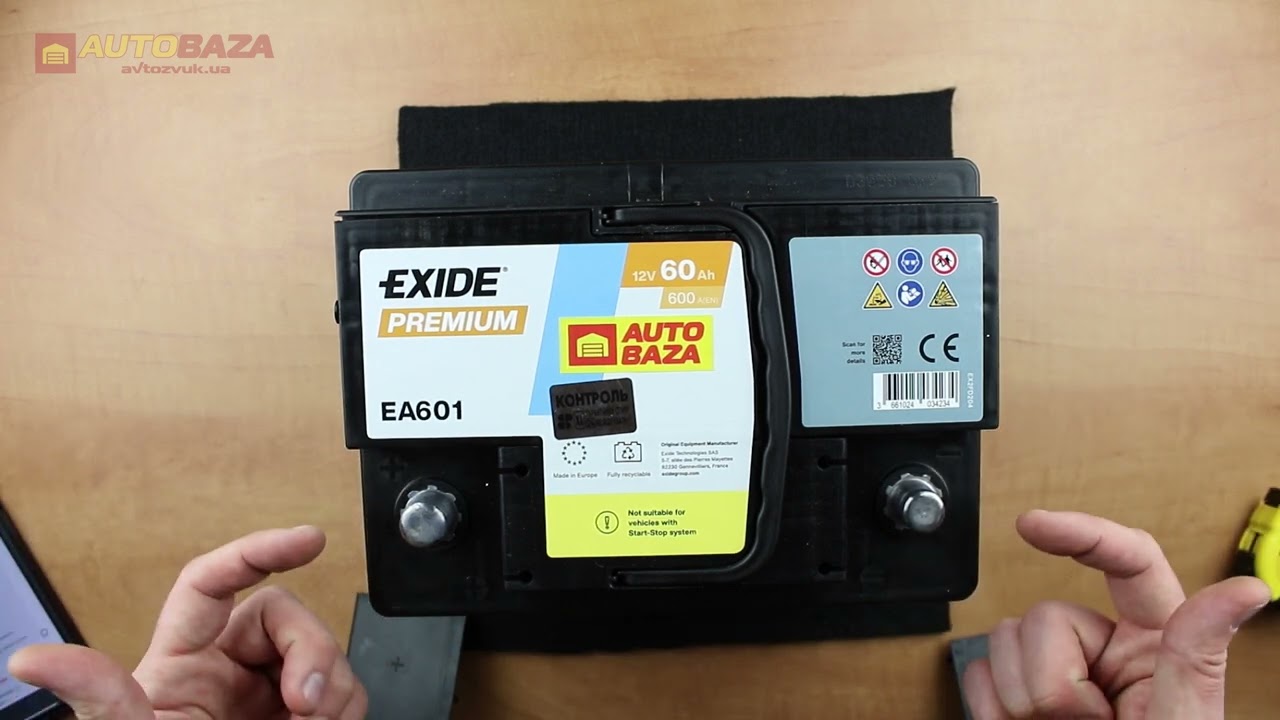 Автомобільний акумулятор EXIDE 6СТ-60 Аз PREMIUM EA601