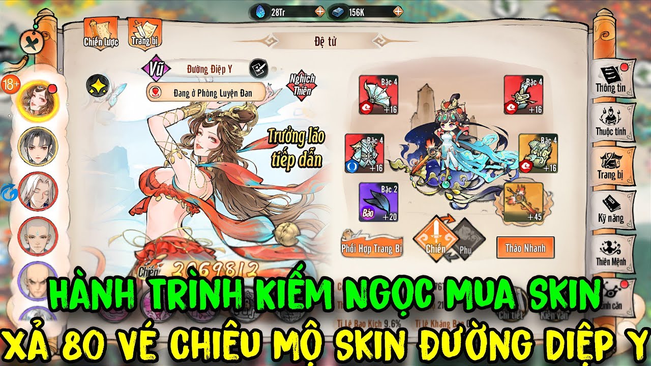 Ta Làm Tông Sư Trong Tiên Môn - Xả 80 Vé Chiêu Mộ Skin Đường Diệp Y & Hành Trình Phọt Cít Kiếm Skin
