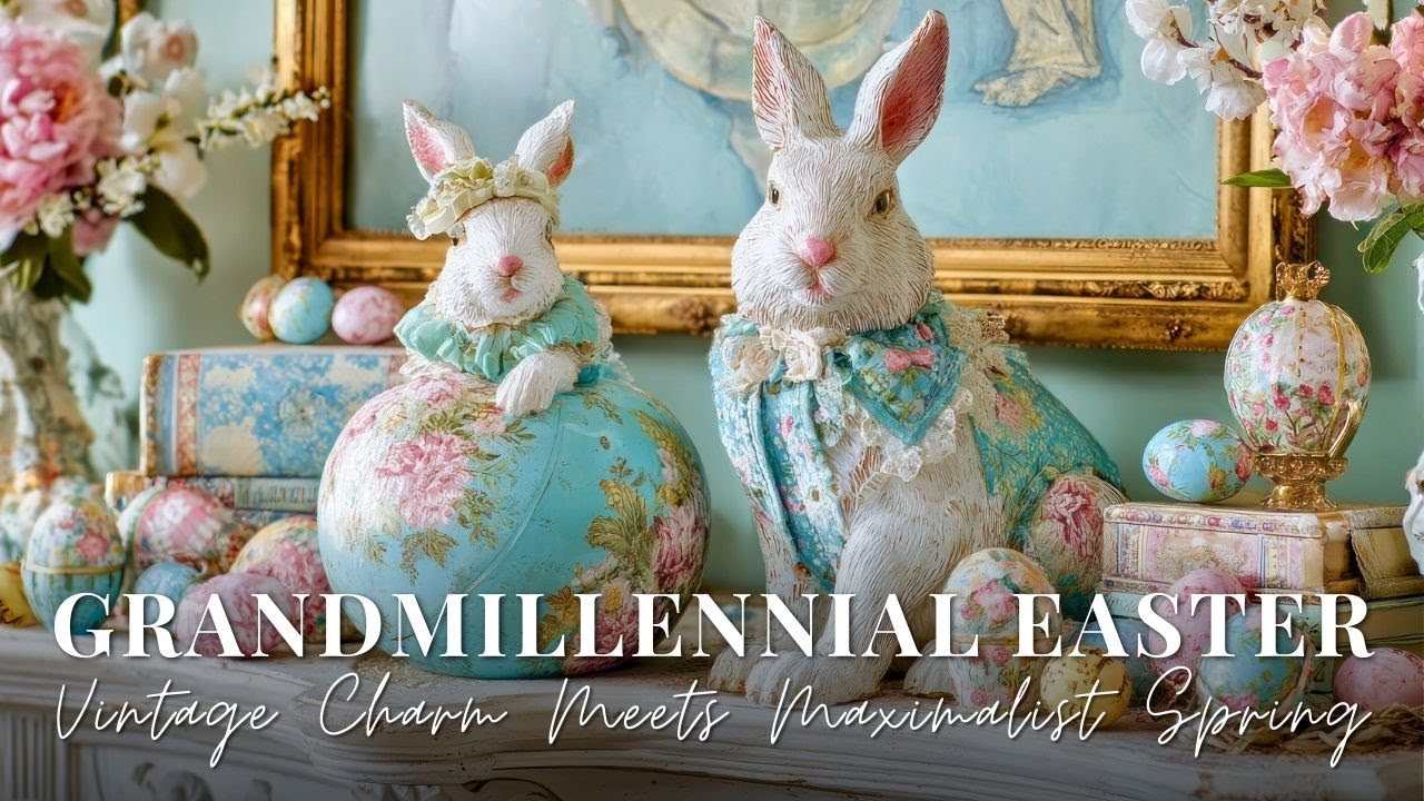 Grandmillennial Easter: Maximalist Home Decor with Vintage Charm & Floral Prints