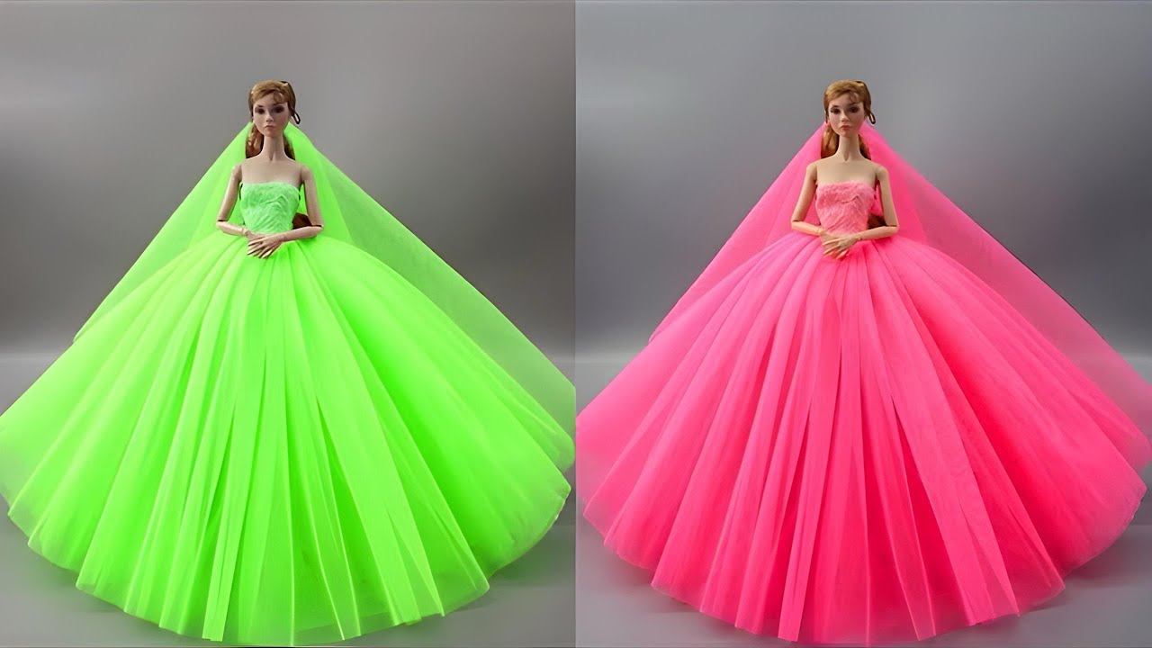 Disney Princess Doll Makeover ~ DIY Miniature Ideas for Barbie - Wig, Dress, Faceup, andMore! DIY