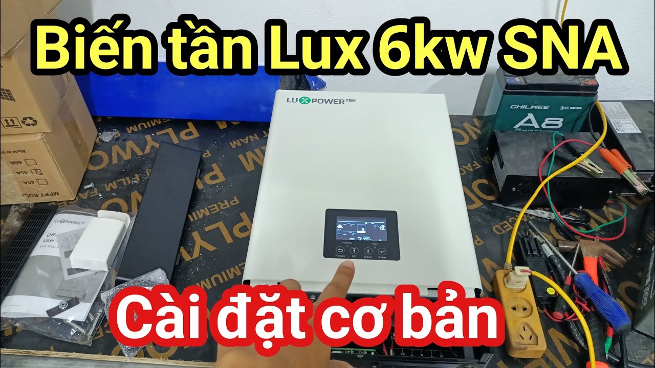 Shop Solar - Cách cài đặt biến tần Lux Power 6kw SNA cơ bản trên màn hình 