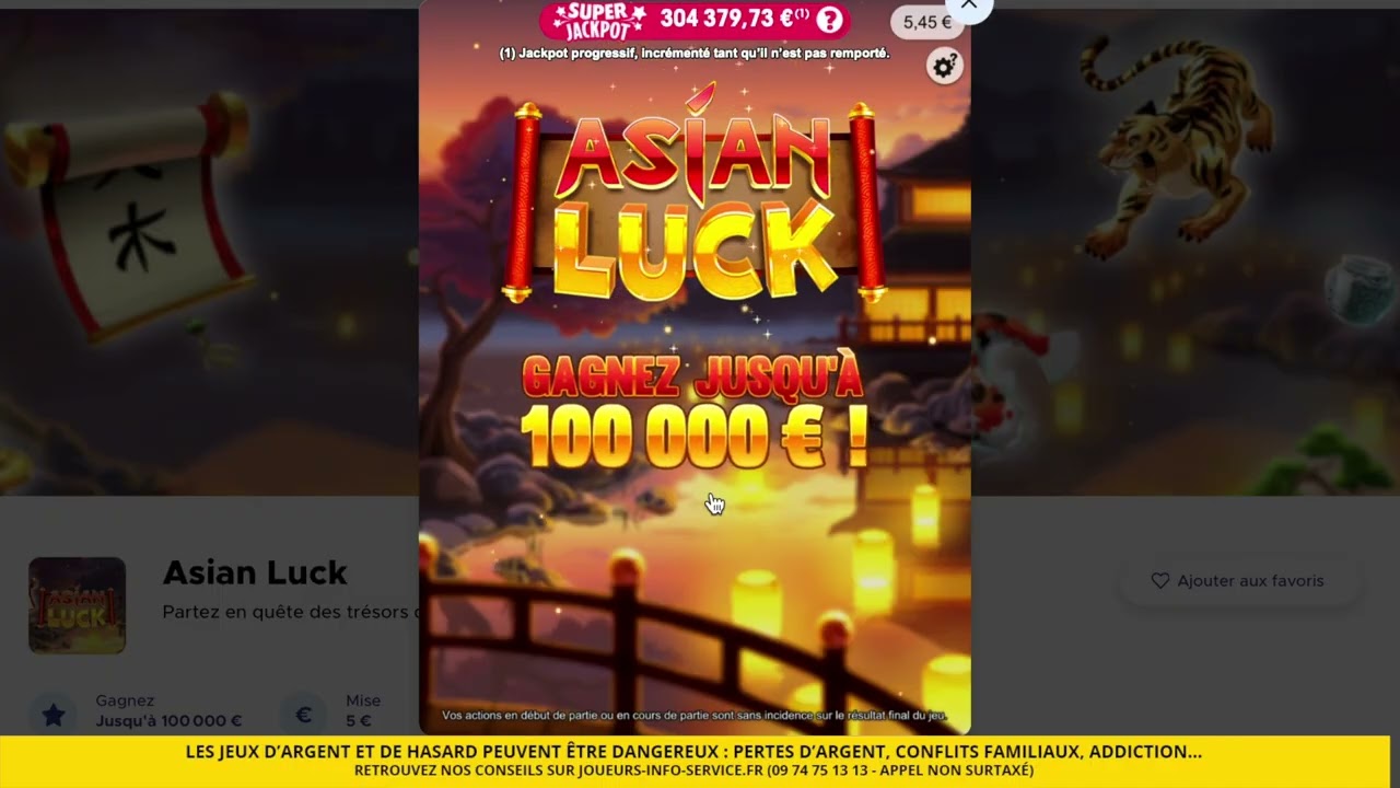 100 000€ à gagner avec ASIAN LUCK !