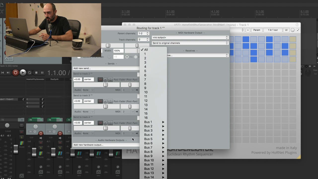 RhyGenerator midi routing tutorial on Reaper