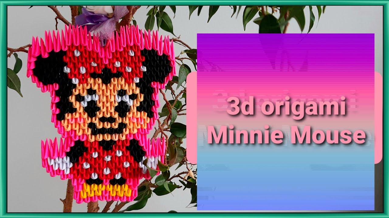 3d origami Minnie Mouse. Tutorial. #minniemouse #christmasdecorations