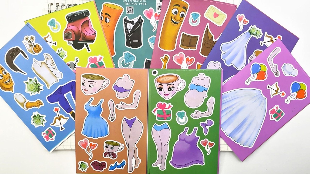 ASMR Brainrot Dress Up Sticker Book ✨ Tung Tung Sahur & Cappuccina