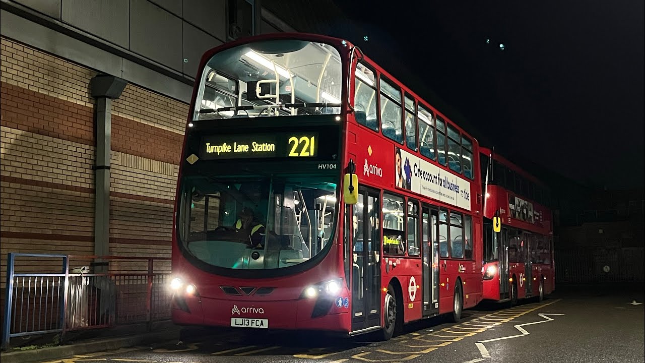 Full Route Visual. Route 221: Turnpike Lane Station - Edgware | Gemini 2 HV104 LJ13 FCA