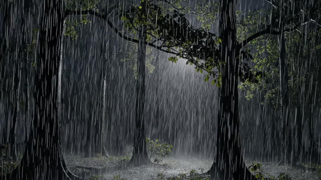 🔴 Heavy Rain Sounds in a Tranquil Nature (NO ADS) | Sleep Well and Relax All Night Long