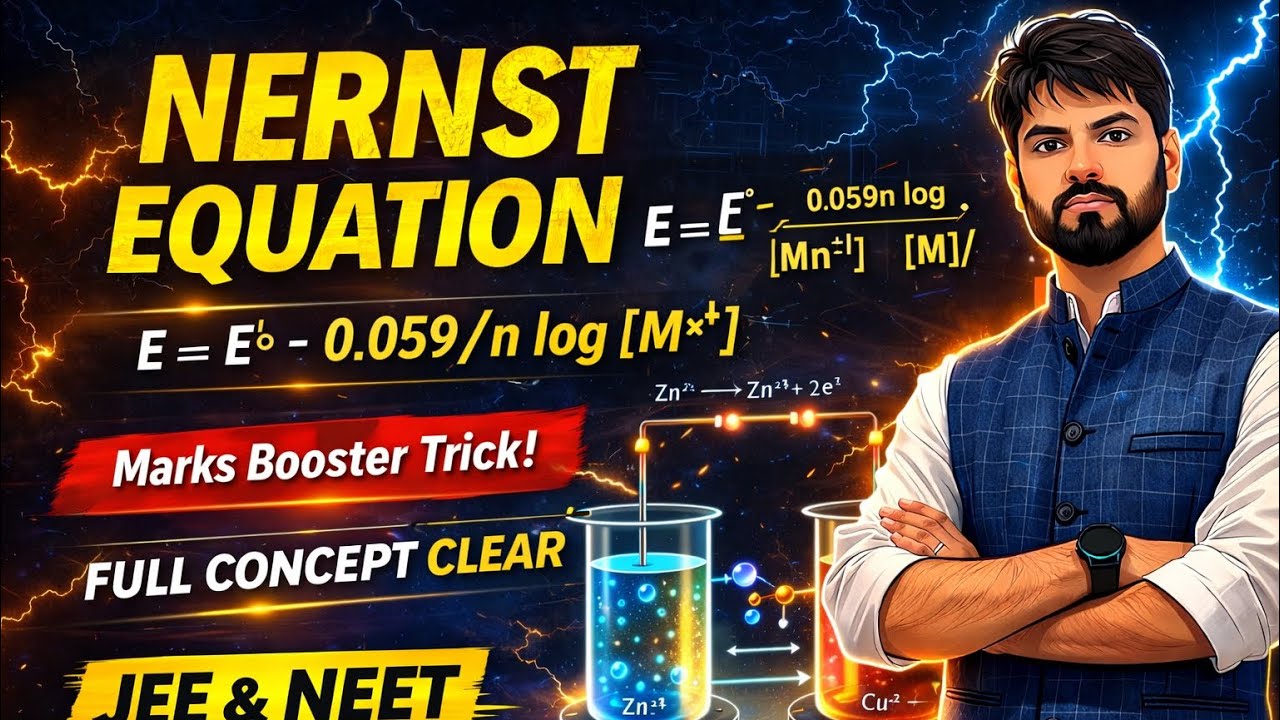 Nernst equation | 100% concept + problem discussion #jee #neet2026 #chemistry #electrochemistry
