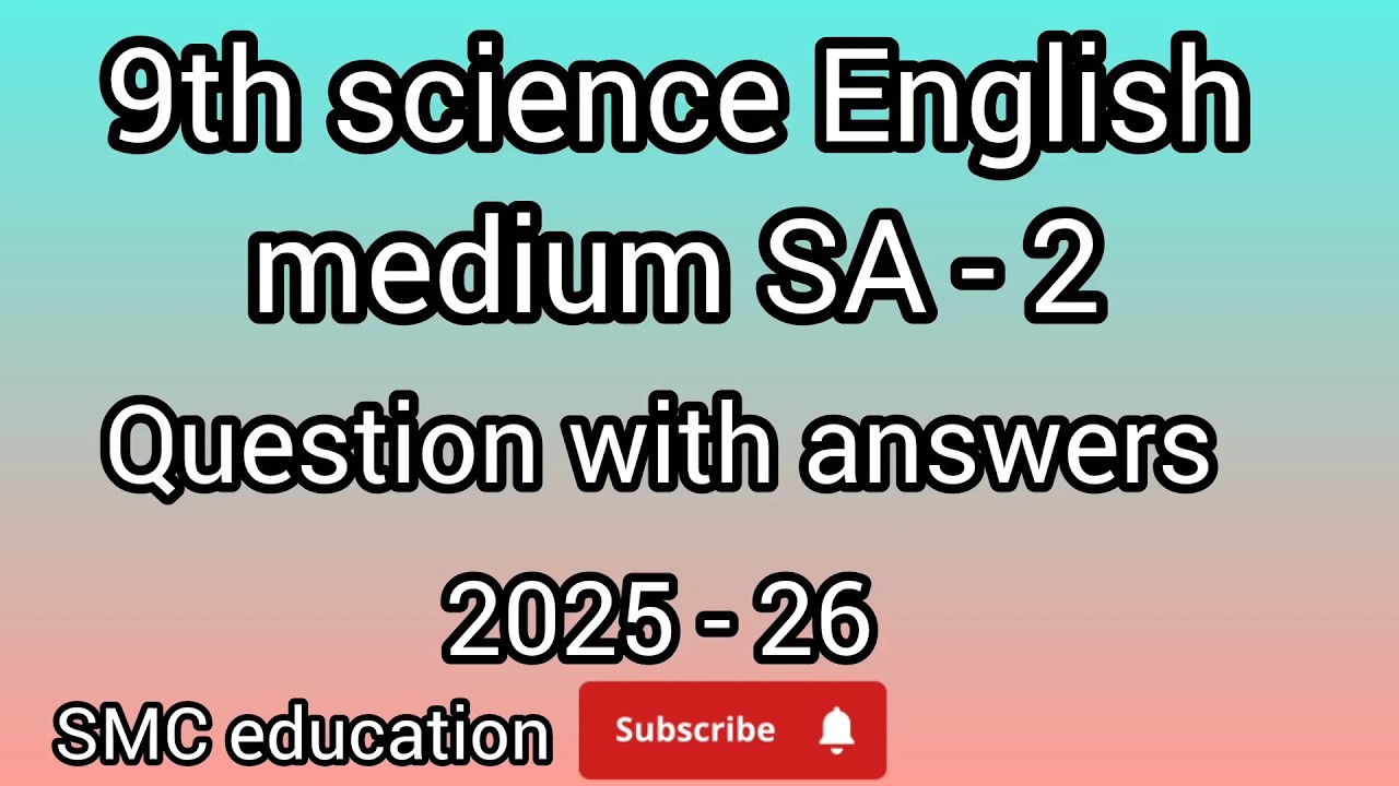 9th Science sa 2 2026 exam  question paper with answers.
