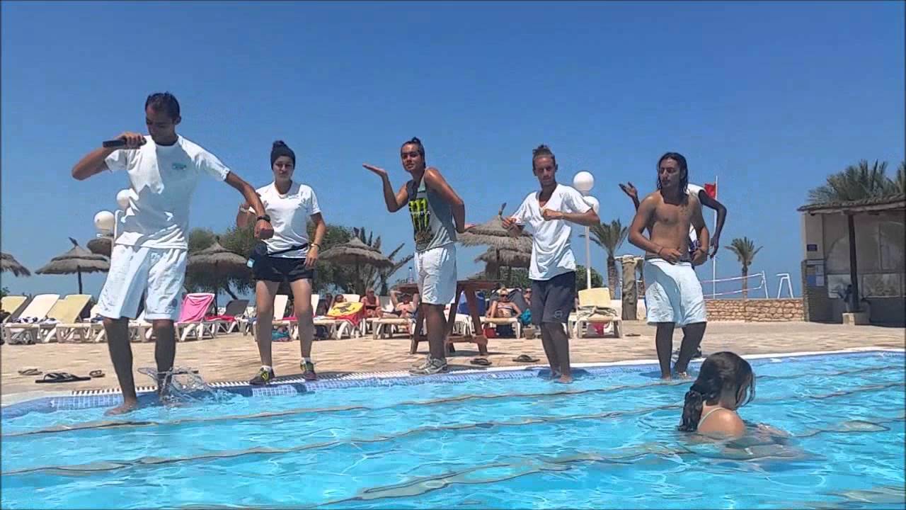 Papa et Loulou à Djerba :  Aquagym au Club Marmara Yasmine Zahra Dar Djerba 2014