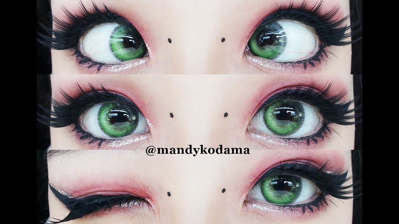 SHOWCASE: Circle Lenses: Sweety Anime Tear Green (Uniqso) on dark eyes