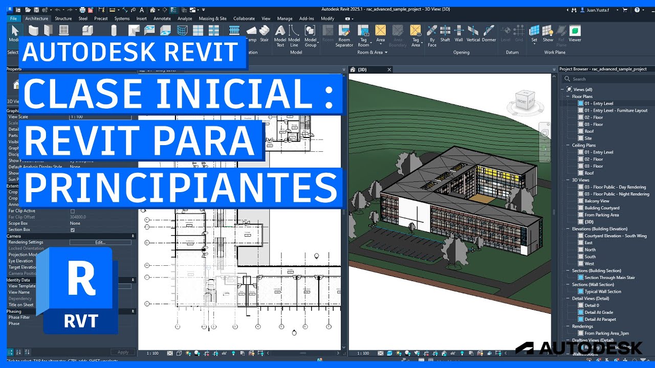 Introducción a Autodesk Revit 2025 #01 - Clase inicial para principiantes / CURSO DESDE CERO