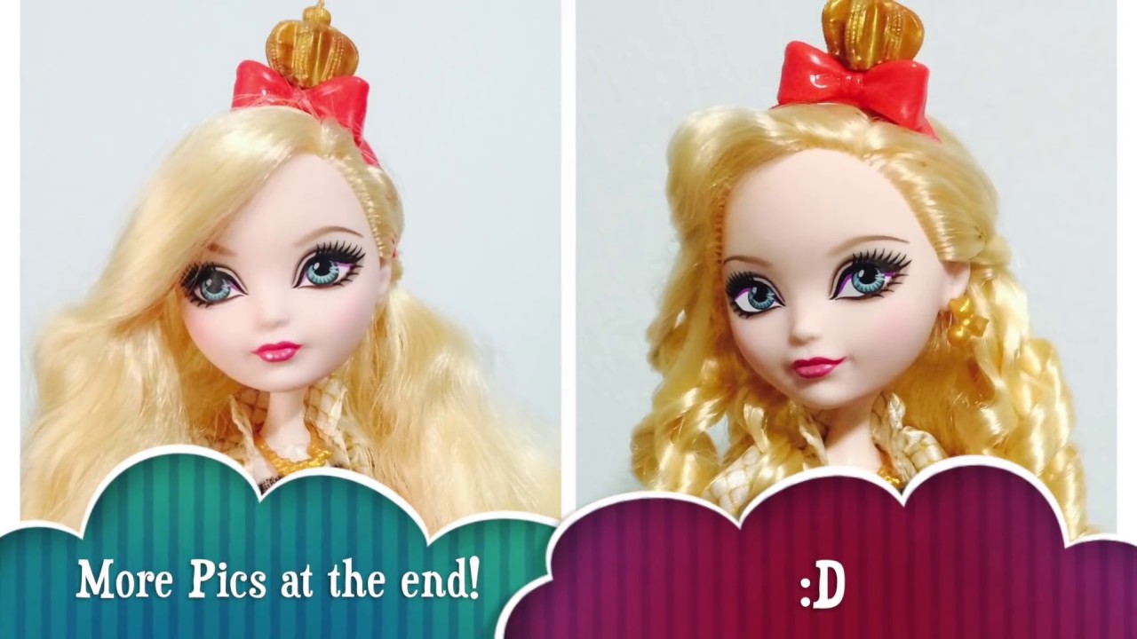 How To Restyle Ever After High Apple White Doll Hair Tutorial - How To Curl Doll Hair