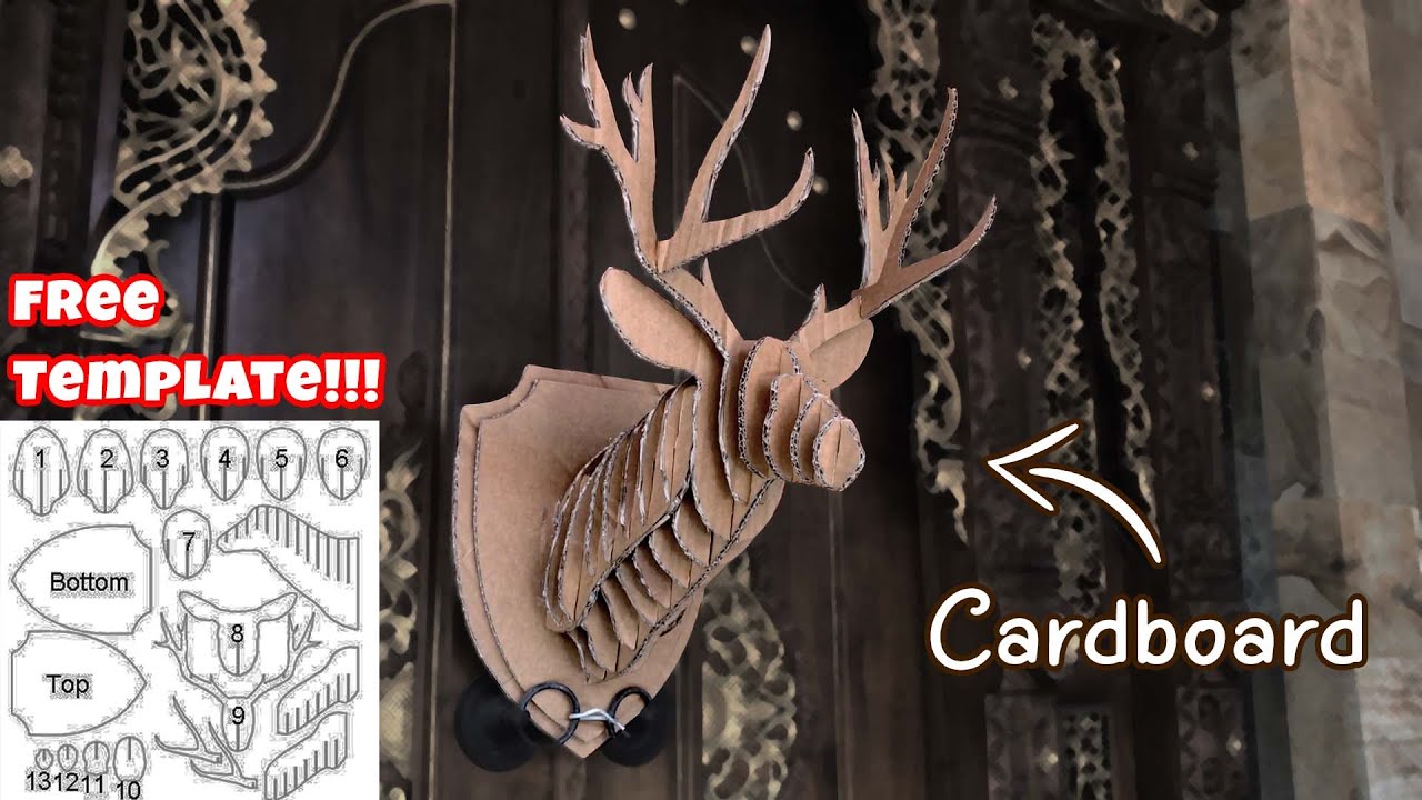 How to Make 3D Puzzle Out of Cardboard || Deer Head Wall Mount