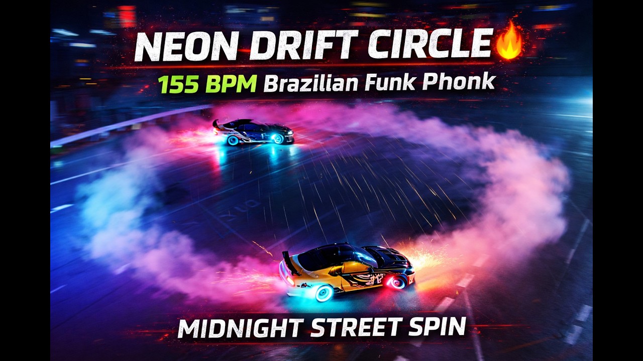 NEON DRIFT CIRCLE 🔥 155 BPM Brazilian Funk Phonk | Midnight Street Spin