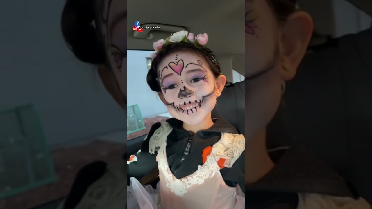 MAQUILLE DE CATRINA PARA NIÑA 🦋😍+ NUESTRO DIA #MOMLIFE #LONCHE #RECETAS
