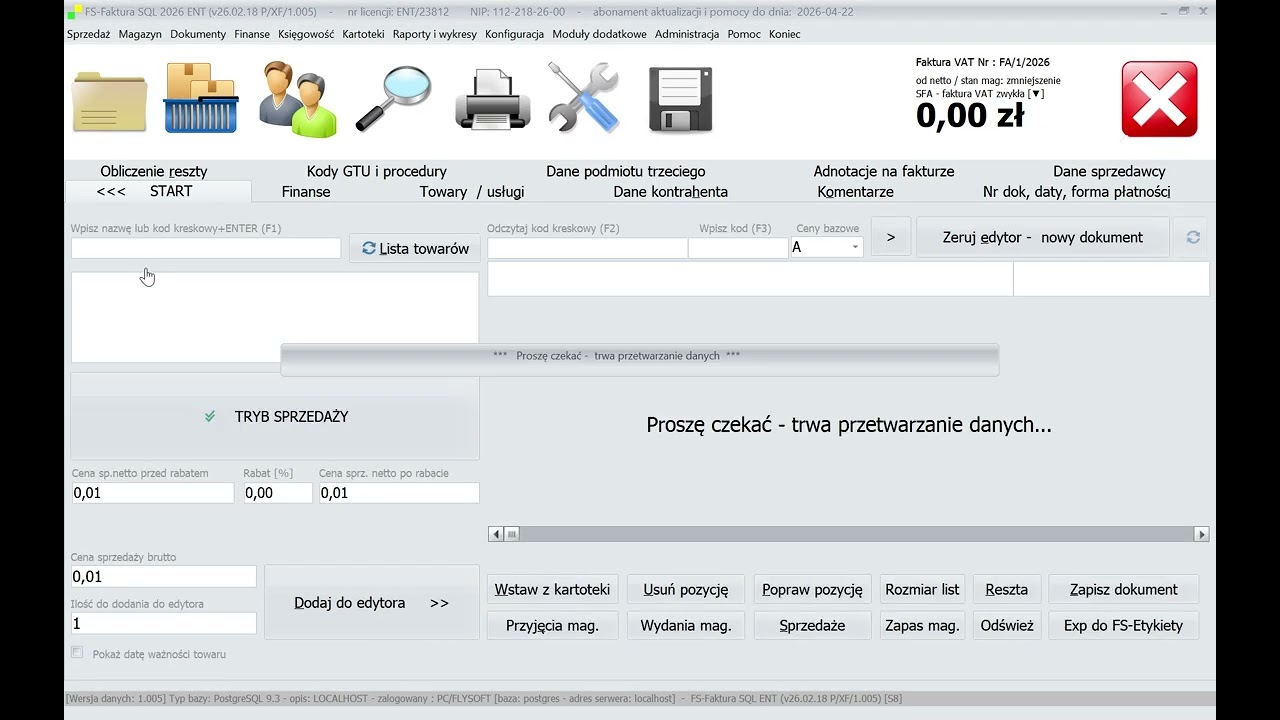 KSeF 2.0 - FS-Faktura SQL - zakładanie kartotek towarów i usług