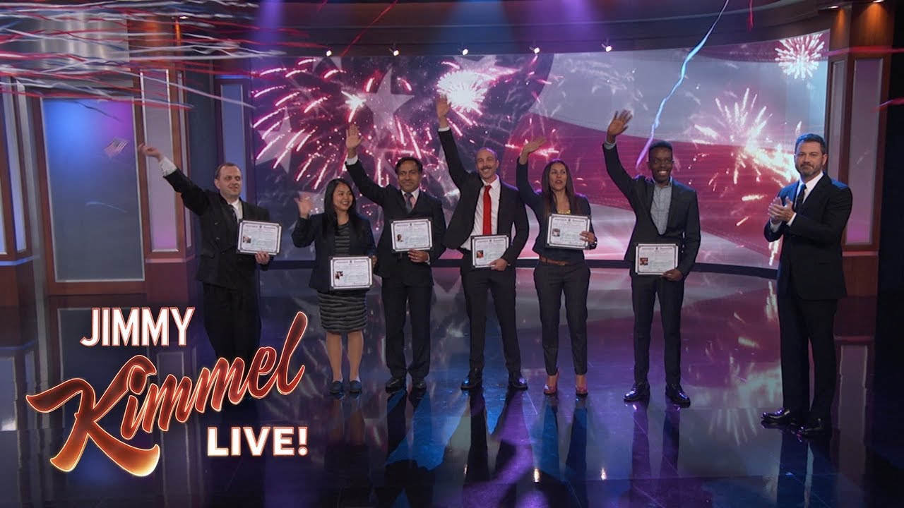 Jimmy Kimmel Welcomes Immigrants to America