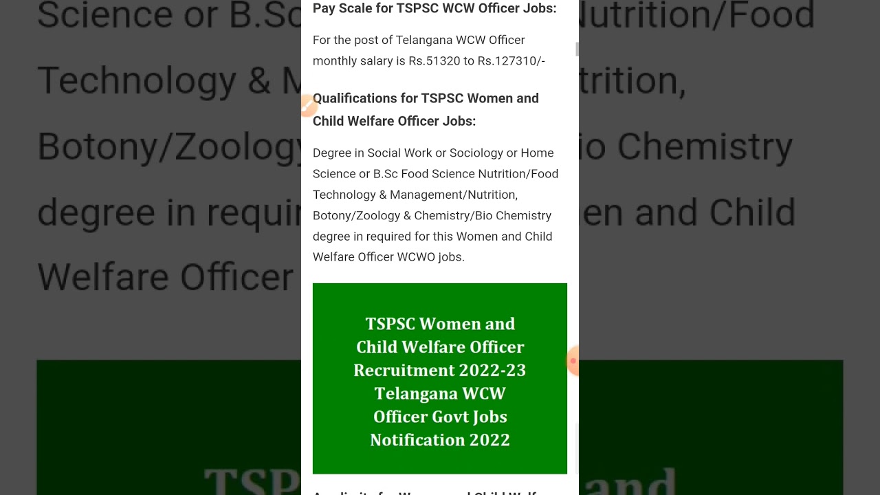 TSPSC Women and Child Welfare Officer Recruitment 2022 #telanganagovtjobs #telugu #telugunews #jobs