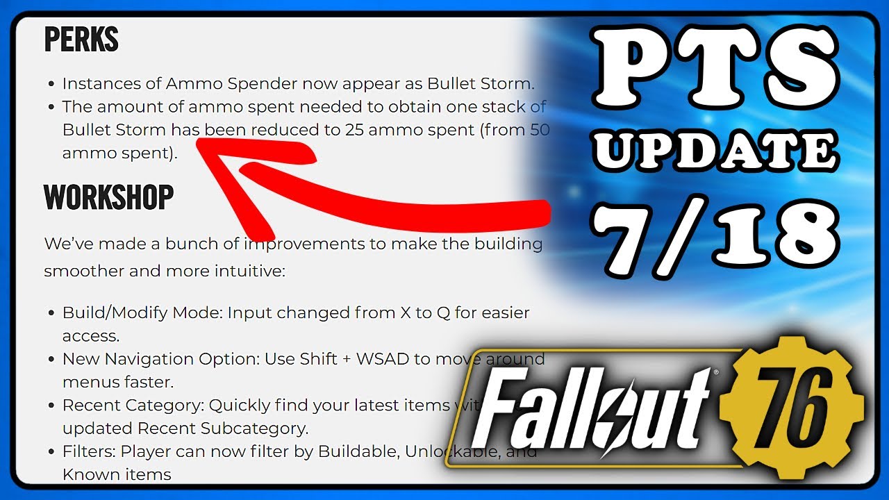 Fallout 76 PTS: Buffs This Time - PTS Update 18/07/2025.
