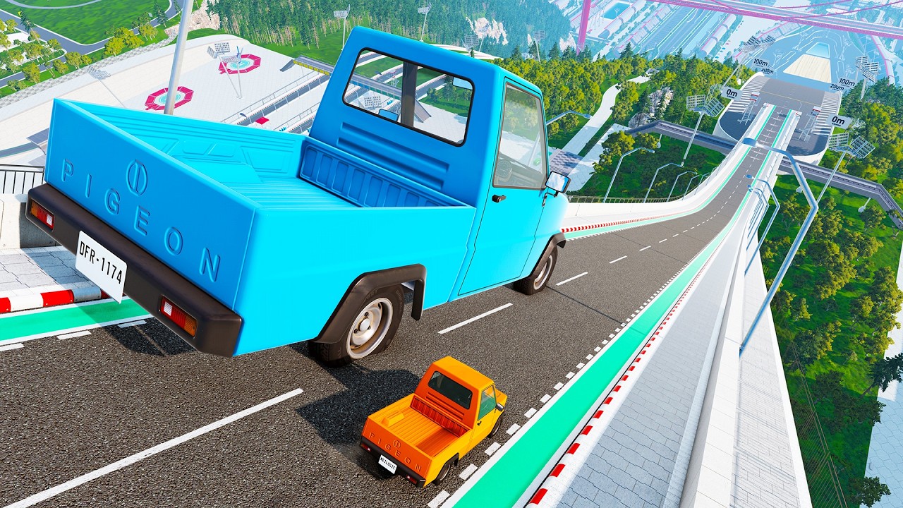 Which Randomly Generated CAR SIZE Config Can Fly The Furthest On Car Jump Arena? - BeamNG Drive