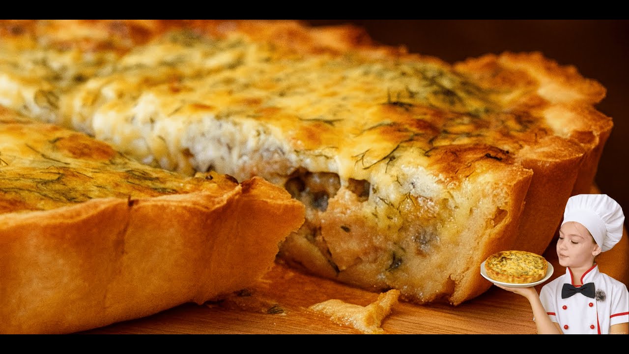 QUICHE z KURCZAKIEM i PIECZARKAMI &mdash; FRANCUSKA KLASYCZNA TARTA