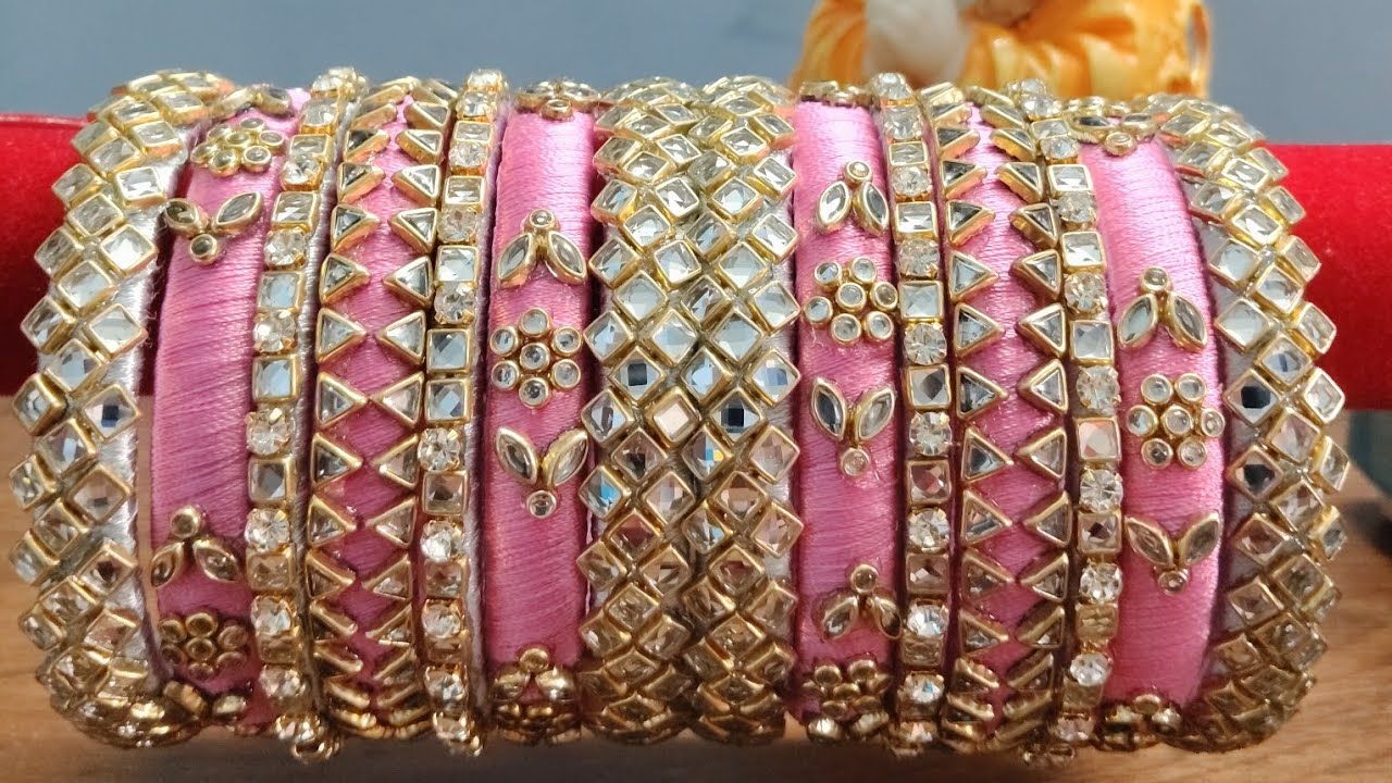 Beautiful handmade silk thread bangles making video 